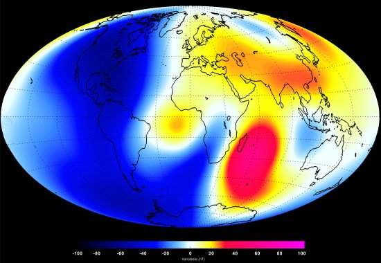 Campo magnético da Terra mostra sinais de enfraquecimento