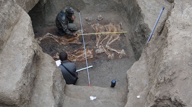 Esqueletos humanos gigantes são encontrados em um túmulo milenar ao norte do Cáucaso. Veja mais em: http://wp.me/peNta-22b.