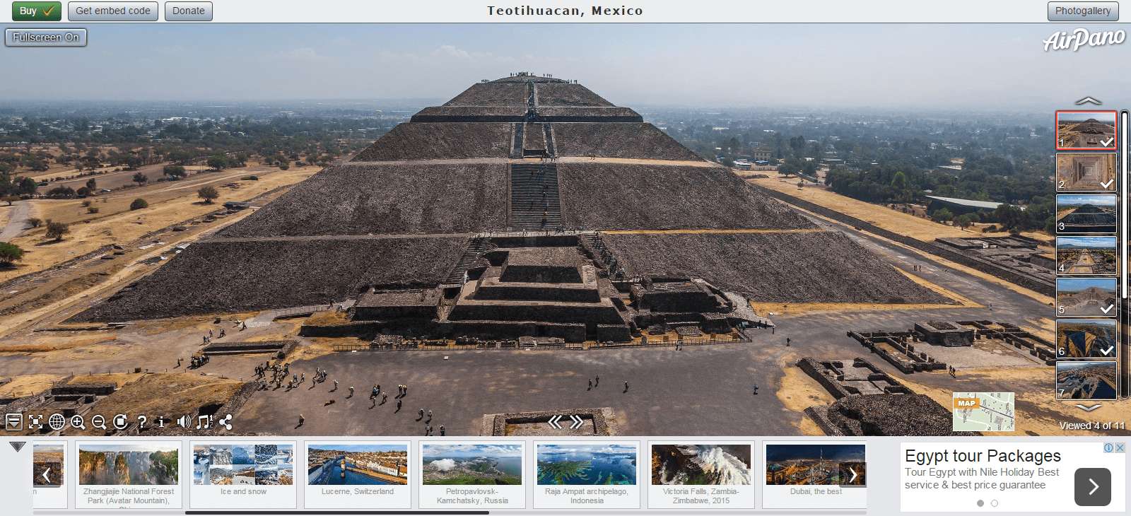 Teotihuacan, Mexico, visão 360º